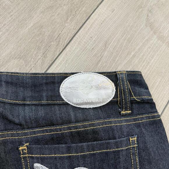 Rocawear Dark Wash Bootcut Jeans Size 11 Women’s Embroidered Stretch Denim Y2K - Picture 3 of 11